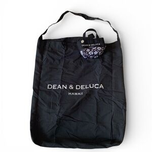 Dean & Deluca Hawaii Limited Black COMPACT HIBISCUS FOLDABLE TOTE BAG new nwot